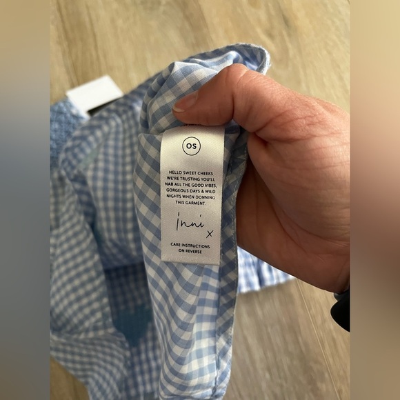 NWT Innika Choo Girls Oliver Daily Smock Top Baby Blue Gingham - Size 4 - Picture 5 of 7